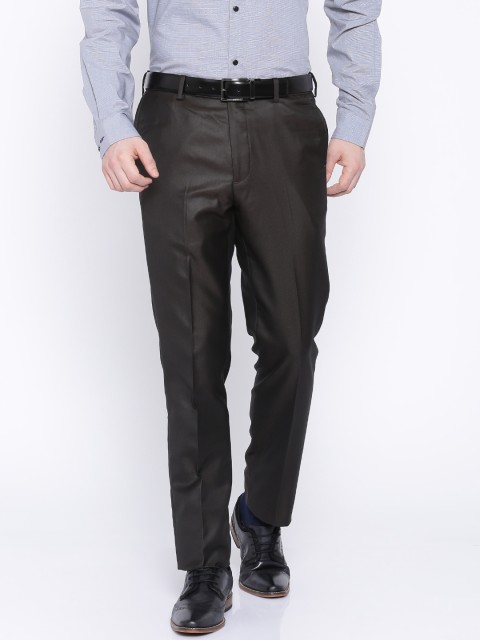 

Arrow Dark Brown Tapered Fit Formal Trousers