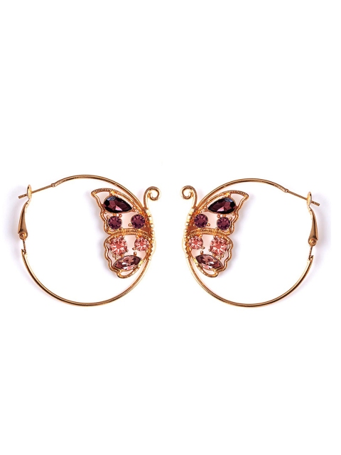 

Foxy Sperks Gold-Toned Double Sided Contemporary Hoop Earrings
