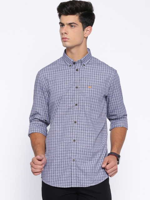 

Arrow Sport Navy Checked Slim Fit Casual Shirt, Navy blue