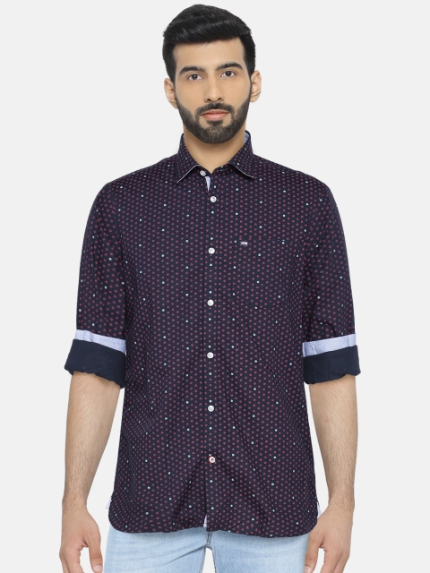 

Arrow Sport Navy Printed Slim Fit Casual Shirt, Navy blue