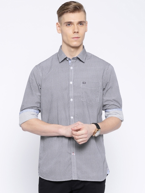 

Arrow Sport Navy & Grey Printed Slim Fit Casual Shirt, Navy blue