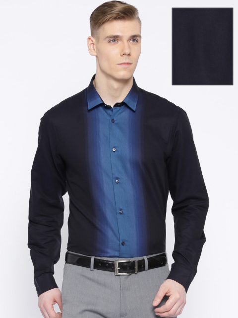 

Arrow New York Navy Printed Slim Fit Party Shirt, Navy blue