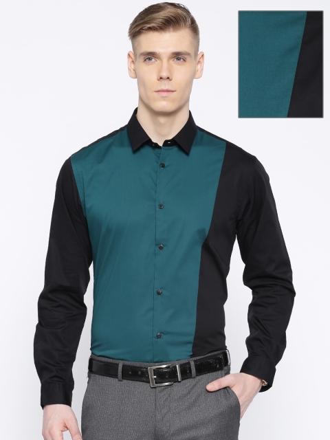 

Arrow New York Black Colourblock Snug Fit Formal Shirt
