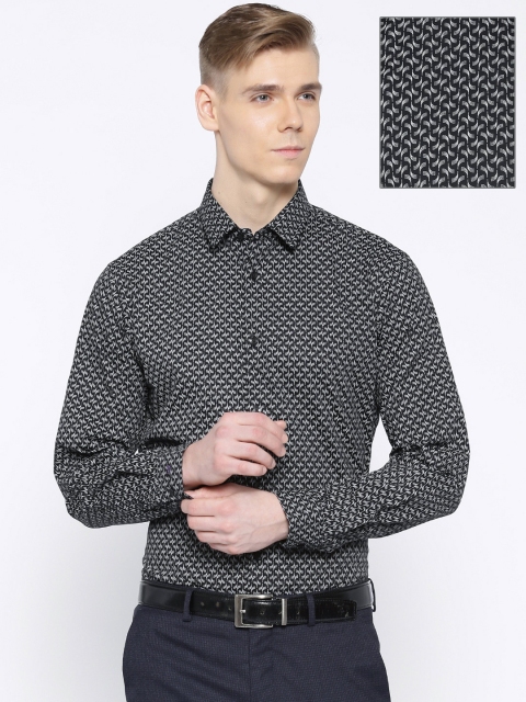 

Arrow New York Black & White Printed Snug Fit Smart Casual Shirt