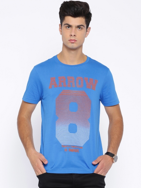 Arrow Sport Blue Printed T-shirt available at myntra for Rs.399