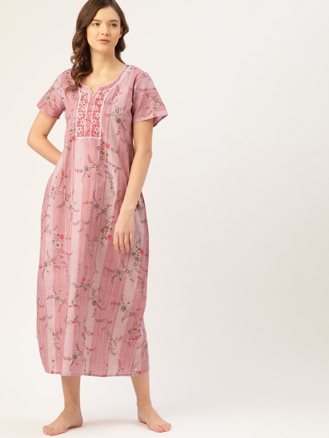 

ETC Mauve Printed Cotton Nightdress