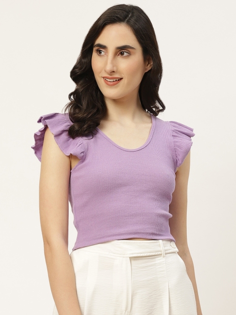 

TRENDYOL COLLECTION Lavender Fitted Crop Top
