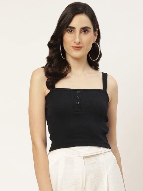 

Trendyol Navy Blue Fitted Crop Top