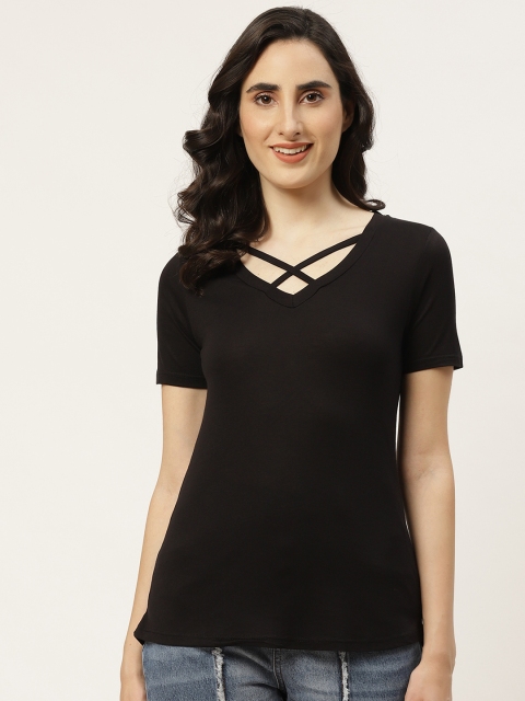 

Trendyol Black Cut-Outs Detail Solid Regular Top