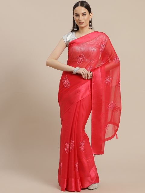 

Anouk Women Red Ethnic Motifs Embroidered Bhagalpuri Saree