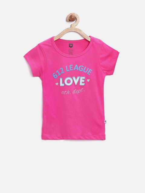 

612 League Girls Pink Printed T-shirt