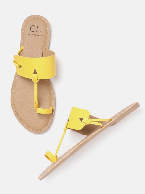 

Carlton London Women Yellow Solid One Toe Flats
