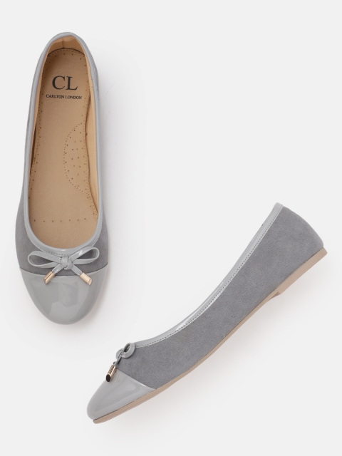 

Carlton London Women Grey Solid Ballerinas with Bow Detail