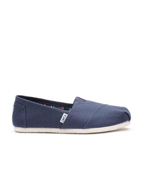 

TOMS Women Navy Canvas Slip-Ons, Navy blue