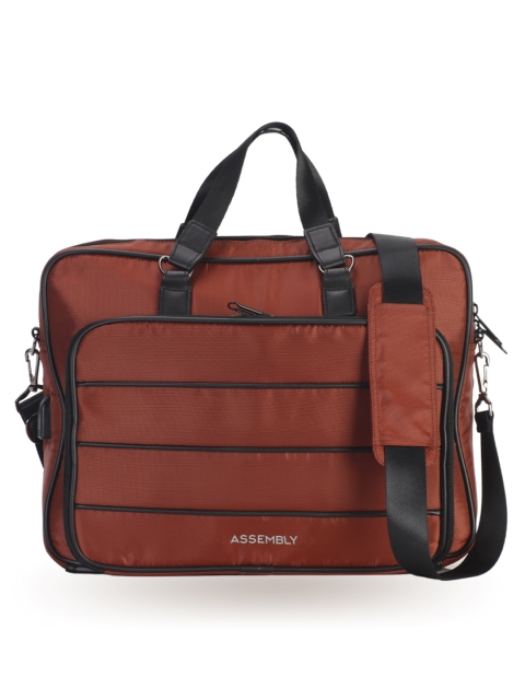 

THE ASSEMBLY Unisex Rust & Black 14 inch Waterproof Laptop Bag with USB Charging Port