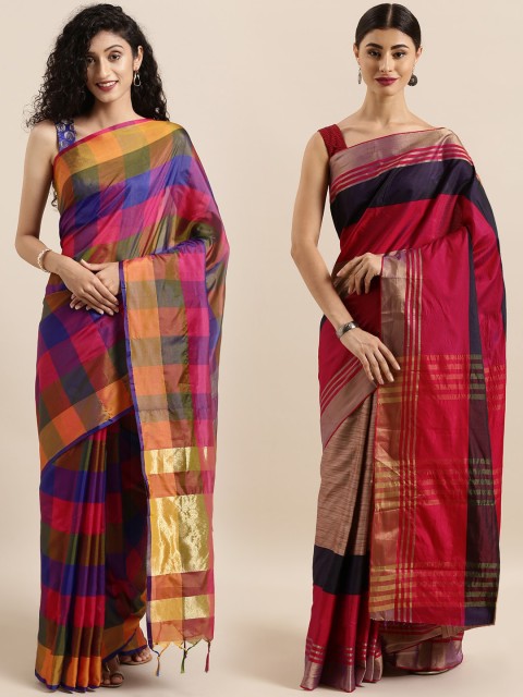 

KALINI Pack of 2 Multicoloured Art Silk Saree, Multi