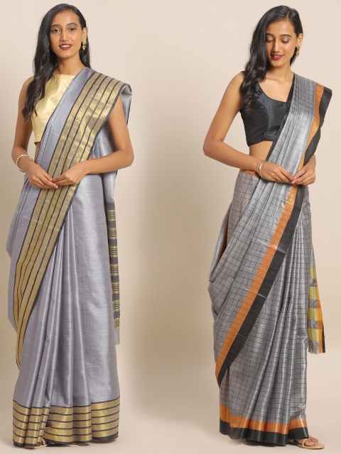 

KALINI Pack of 2 Grey Art Silk Saree