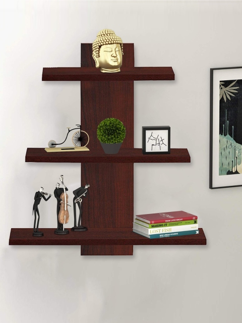 

nestroots Brown Wood Basic Wall Shelf