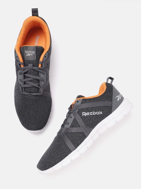 

Reebok Men Grey & Orange Woven Design Essential Training Shoes