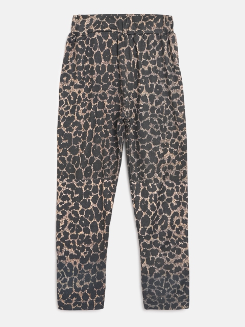 

Eteenz Girls Black & Brown Leopard Print Ankle Length Leggings