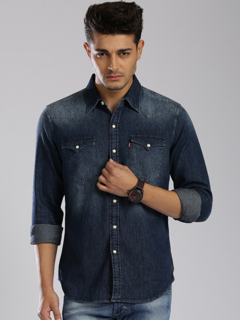 

Levi's Blue Denim Slim Fit Casual Shirt