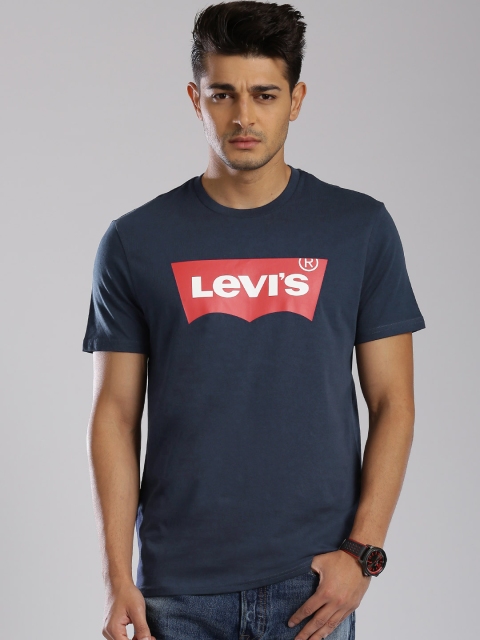 

Levis Blue Printed Pure Cotton T-shirt