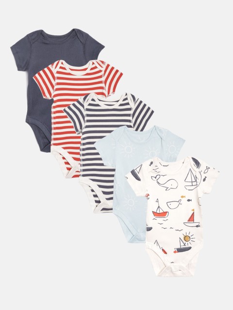 

Marks & Spencer Infant Kids Pack Of 5 Pure Cotton Bodysuits, Multi