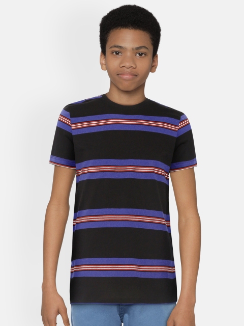 

Marks & Spencer Boys Black & Blue Oragnic Cotton Striped Sustainable T-shirt