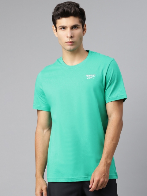 

Reebok Men Green Solid Training Essentials Classic Tee