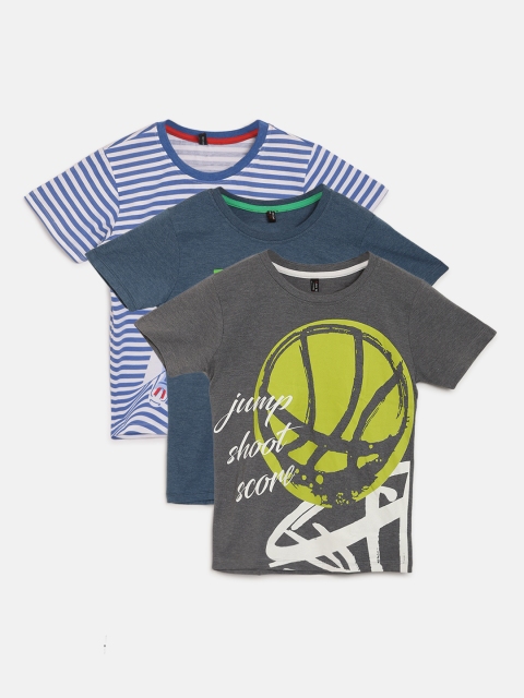 

Eteenz Boys Pack of 3 Round Neck T-shirts, White