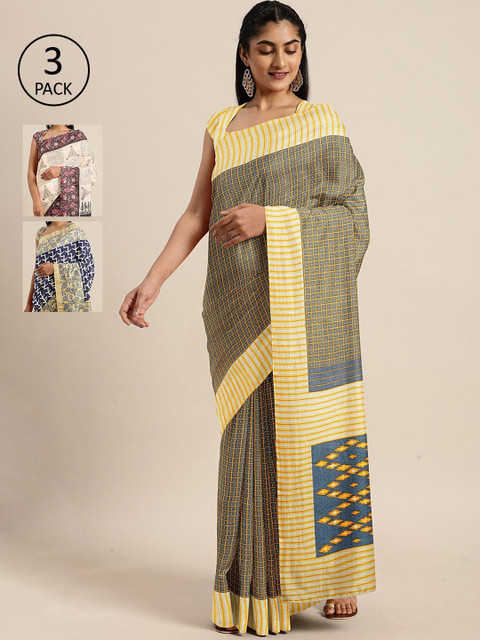 

KALINI Multicolored Printed Saree, Grey