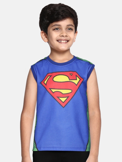 

GAME BEGINS Boys Blue & Red Superman Logo Printed T-shirt
