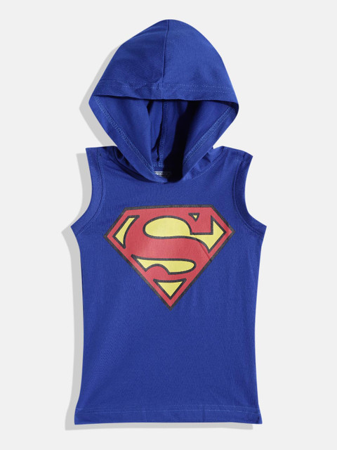 

GAME BEGINS Boys Blue & Red Superman Logo Printed Cotton T-shirt