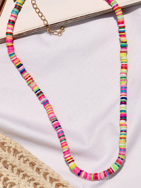 

JOKER & WITCH Multicolored Stone Choker, Pink