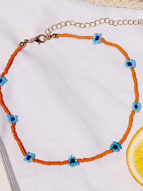 

JOKER & WITCH Orange Synthetic Choker Necklace
