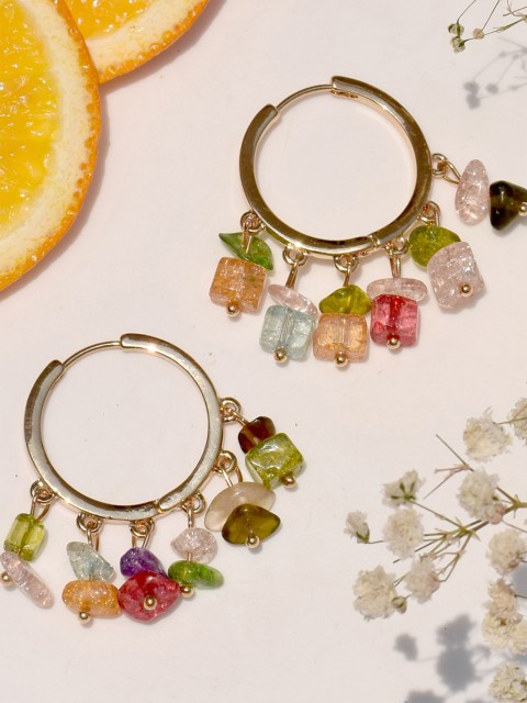

JOKER & WITCH Multicoloured Circular Hoop Earrings, Multi