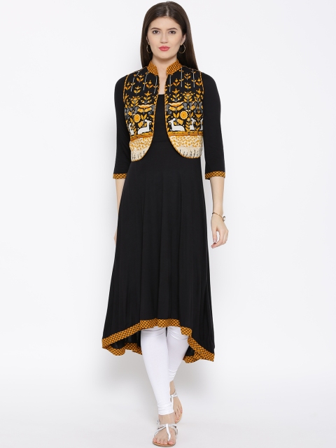 

BIBA Black Anarkali Kurta with Waistcoat