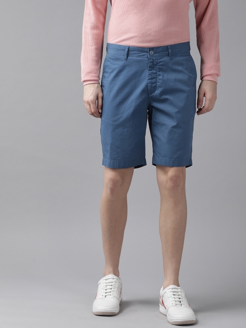 

Blackberrys Men Blue Solid Slim Fit Regular Shorts