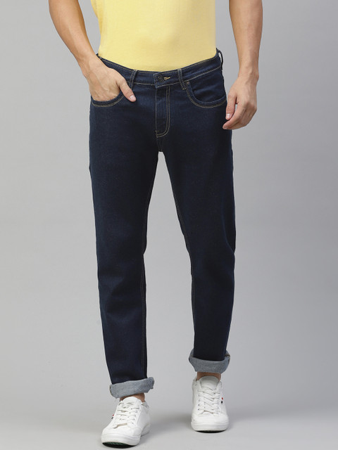 

Blackberrys Men Navy Blue Solid Slim Fit Low-Rise Stretchable Jeans