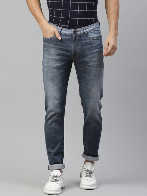 

Blackberrys Men Navy Blue Solid Slim Fit Low-Rise Stretchable Jeans