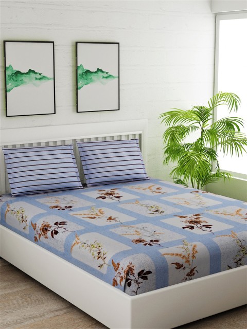 

Salona Bichona Unisex Blue Floral, Off white