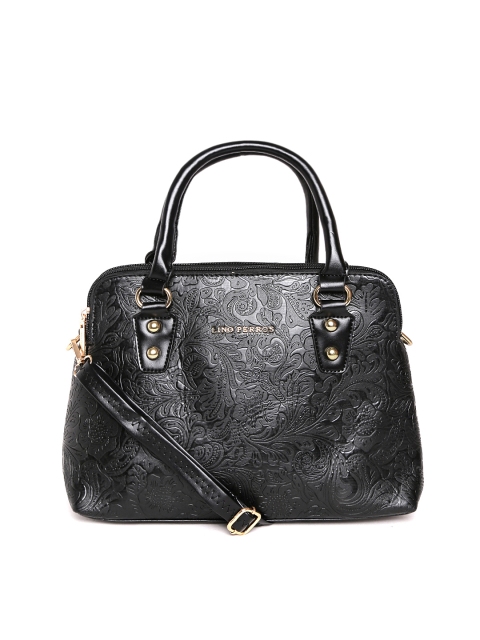 

Lino Perros Black Textured Handbag with Sling Strap