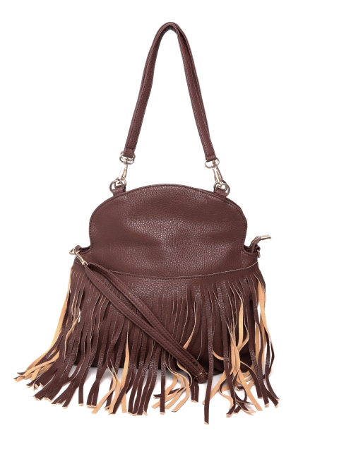 

Lisa Haydon for Lino Perros Brown Fringe Shoulder Bag with Sling Strap