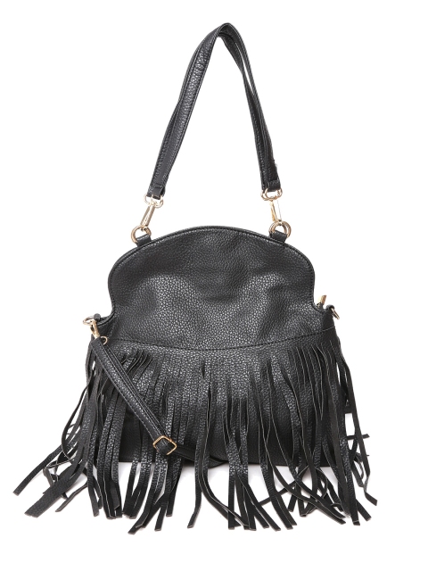 

Lisa Haydon for Lino Perros Black Fringe Shoulder Bag with Sling Strap