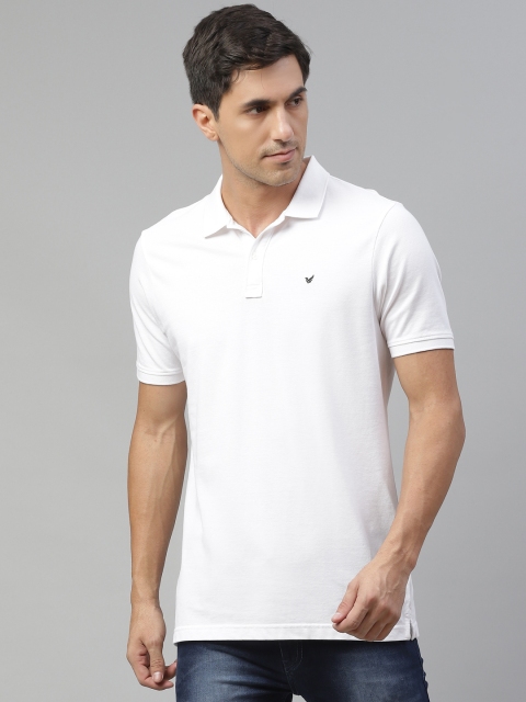

Blackberrys Men White Pure Cotton Polo Collar T-shirt