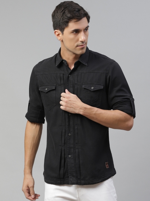 

Blackberrys Men Black Pure Cotton Slim Fit Casual Shirt