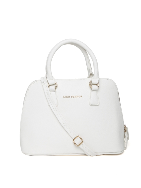 

Lino Perros White Textured Handbag with Sling Strap