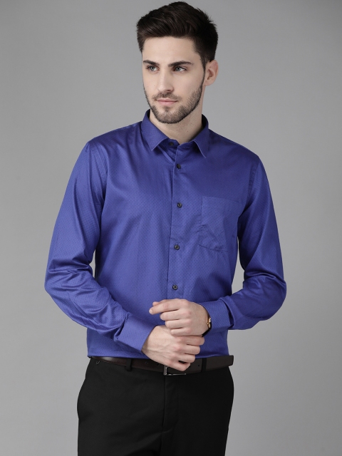 

Blackberrys Men Blue Slim Fit Pure Cotton Formal Shirt
