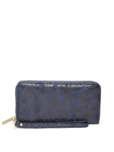 

Lino Perros Women Navy Ethnic Print Wallet, Navy blue
