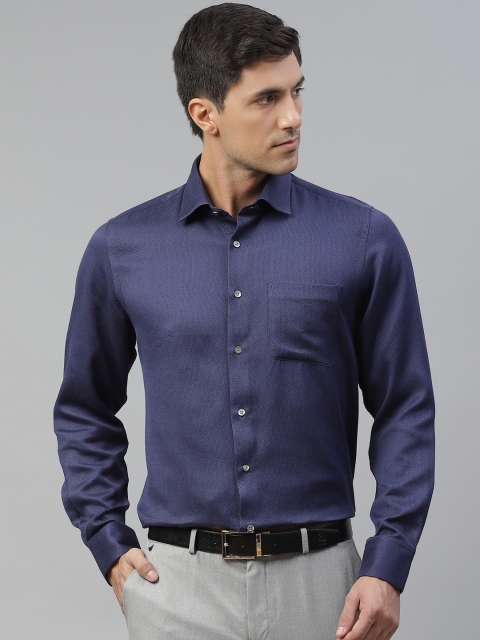 

Blackberrys Men Navy Blue Self Checked Smart Regular Fit Formal Shirt